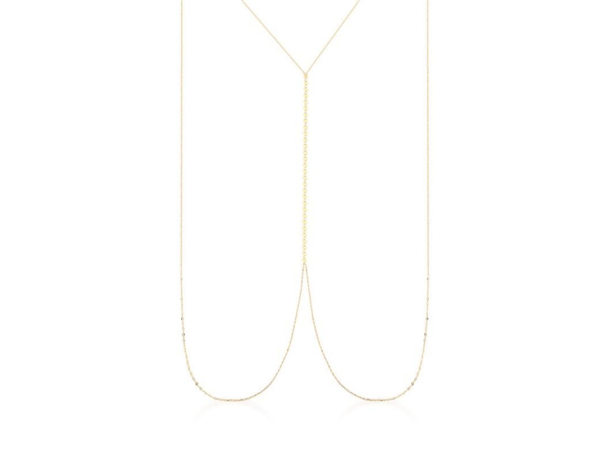 Colar Body Chain Slim Banho de Ouro 18k.