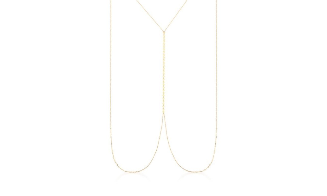 Colar Body Chain Slim Banho de Ouro 18k.