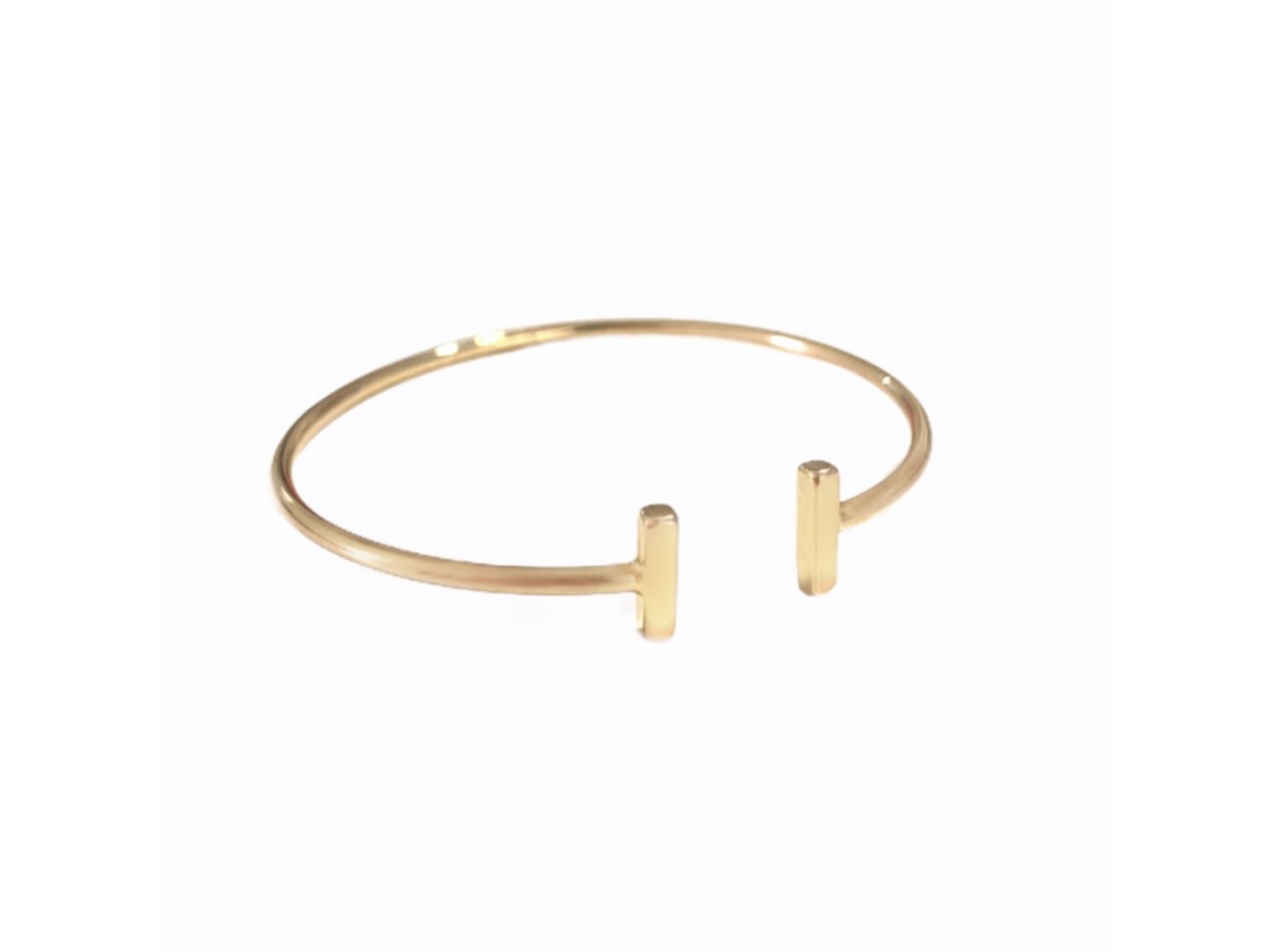 Pulseira Bracelete T Banho de Ouro 18k.