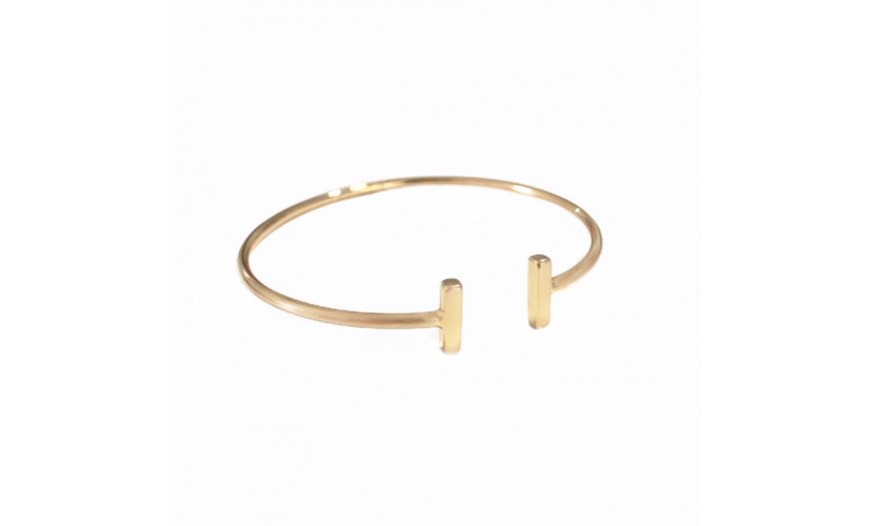 Pulseira Bracelete T Banho de Ouro 18k.