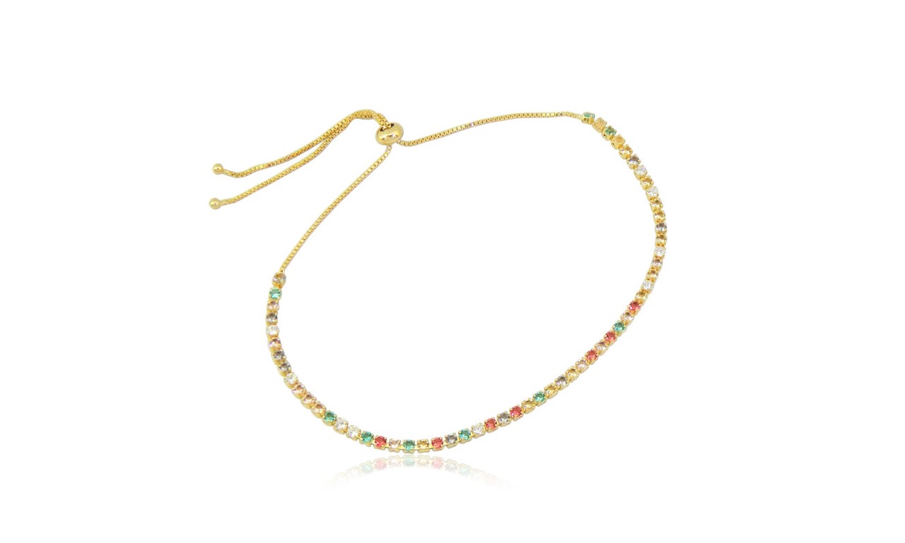 Pulseira Riviera Candy Banho de Ouro 18k