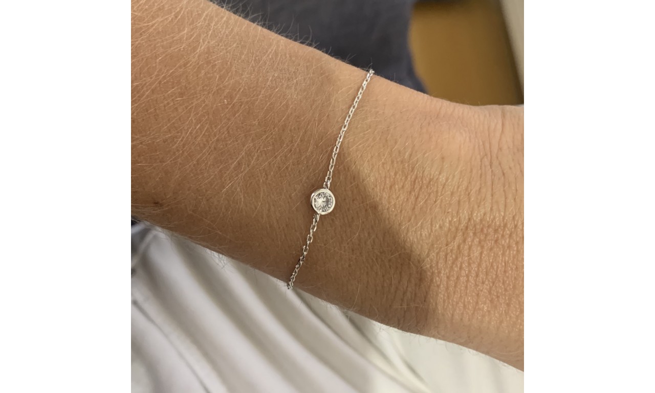 Pulseira Ponto de Luz Ródio Branco.